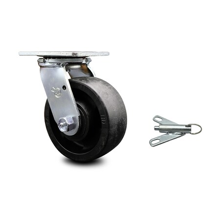 Service Caster 5 Inch Glass Filled Nylon Swivel Caster with Roller Bearing and Swivel Lock SCC SCC-30CS520-GFNR-BSL